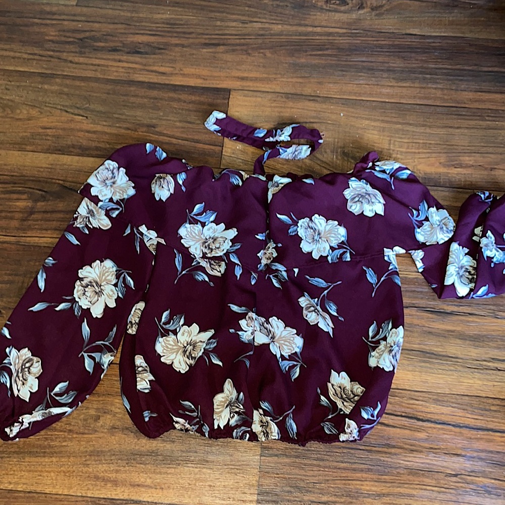 Charlotte Russe Burgundy off shoulder Blouse🥀